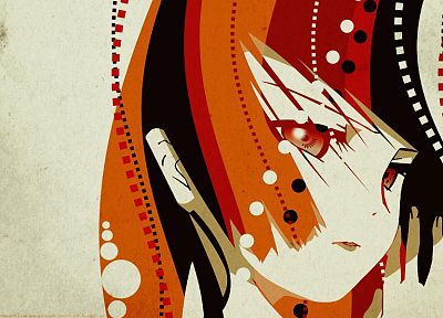 девушки, абстракции, рыжеволосые, Jigoku Shoujo, Енма Ai, аниме девушки - копия обоев рабочего стола