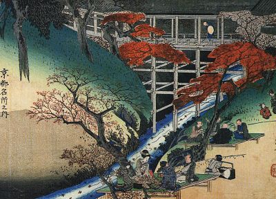 японский, произведение искусства, Укиё -э, Хиросигэ - оригинальные обои рабочего стола