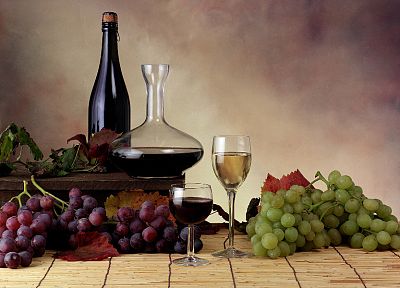 еда, виноград, вино - обои на рабочий стол