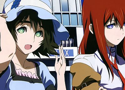 брюнетки, рыжеволосые, аниме, Штейнс ; ворота, Shiina Mayuri, Makise Kurisu, аниме девушки - обои на рабочий стол