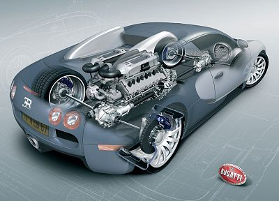 Bugatti Veyron, чертежи - обои на рабочий стол