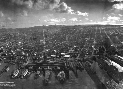 руины, ретро, Сан - Франциско, монохромный, землетрясение, оттенки серого - обои на рабочий стол