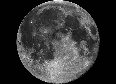 черно-белое изображение, космическое пространство, Луна, астрономия - оригинальные обои рабочего стола