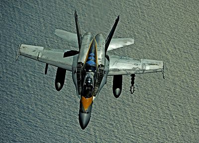 вода, самолет, транспортные средства, F- 18 Hornet, полет - обои на рабочий стол
