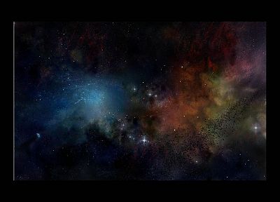 космическое пространство, многоцветный, звезды, туманности, космическая пыль - обои на рабочий стол