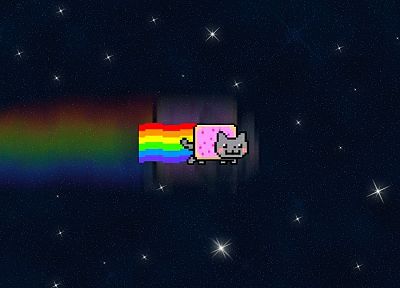 космическое пространство, Nyan Cat - случайные обои для рабочего стола