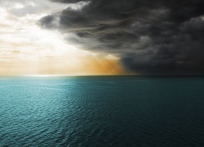 океан, облака - случайные обои для рабочего стола