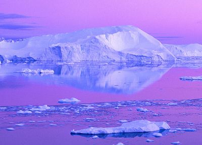 природа, зима, айсберги, залив, Гренландия - обои на рабочий стол