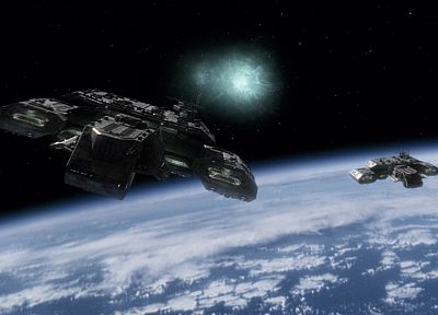 космическое пространство, звезды, deadalus, Stargate SG-1, гиперпространство - оригинальные обои рабочего стола