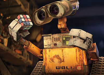 Wall-E, кубики, Кубик Рубика - оригинальные обои рабочего стола
