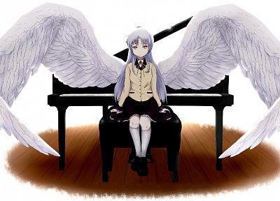 крылья, Angel Beats!, школьная форма, Tachibana Kanade - обои на рабочий стол