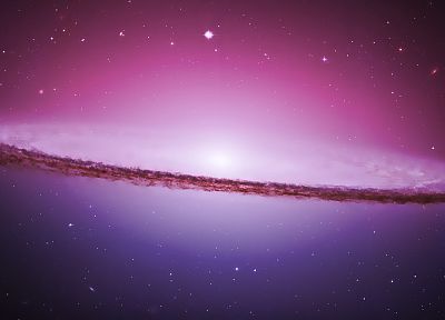 космическое пространство, звезды, галактики, фиолетовый, галактика Сомбреро - обои на рабочий стол