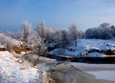 пейзажи, природа, зима, снег, деревья, белый, замороженный, Литва, ttic24 - случайные обои для рабочего стола