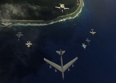 самолет, Б-52 Stratofortress, F- 16 Fighting Falcon, EA- 6B Prowler - копия обоев рабочего стола