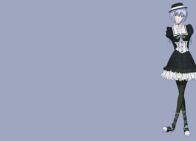 платье, Ayanami Rei, Neon Genesis Evangelion (Евангелион), простой фон, аниме девушки - случайные обои для рабочего стола