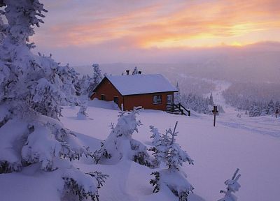 пейзажи, природа, зима, снег, рассвет - оригинальные обои рабочего стола