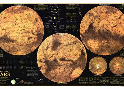 Марс, карты, информация - обои на рабочий стол