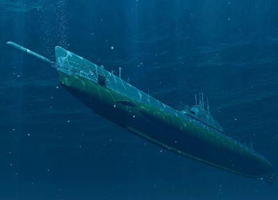подводная лодка, под водой - обои на рабочий стол