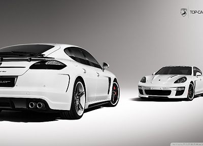 белый, автомобили, ската, Porsche Panamera - обои на рабочий стол