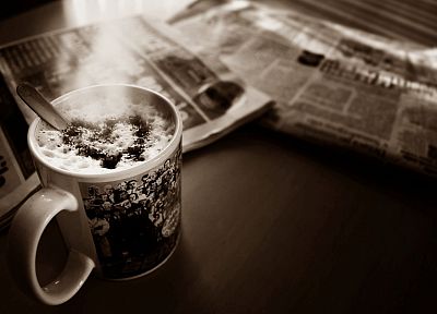 кофе, газеты - обои на рабочий стол