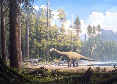 динозавры, произведение искусства - копия обоев рабочего стола