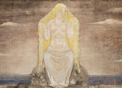 длинные волосы, Freya, богиня, норвежский, Джон Бауэр - копия обоев рабочего стола