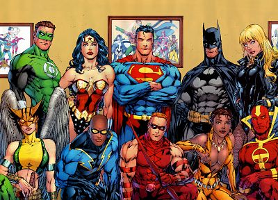 Зеленый Фонарь, Бэтмен, DC Comics, супермен, супергероев, Лига Справедливости, Red Arrow, Wonder Woman - обои на рабочий стол