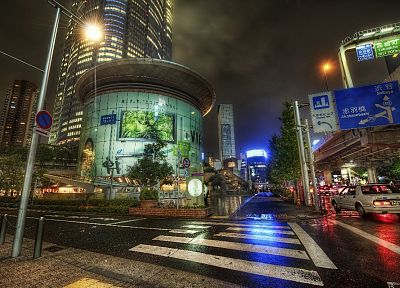 Япония, Токио, города, ночь, огни, автомобили, дороги, Роппонги, Роппонги Хиллз - оригинальные обои рабочего стола