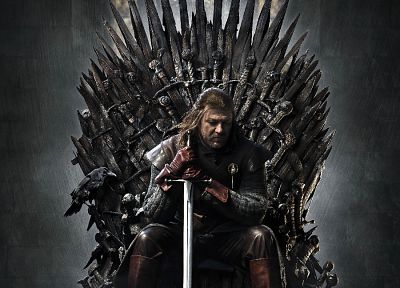 трон, Игра престолов, Песнь Льда и Огня, плакаты, сериалы, Eddard ' Ned ' Старк, мечи, Дом Старк - обои на рабочий стол