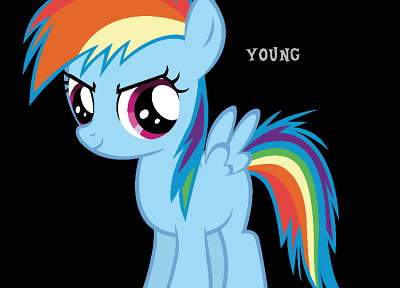 молодой, My Little Pony, пони, Рэйнбоу Дэш, My Little Pony : Дружба Магия - копия обоев рабочего стола