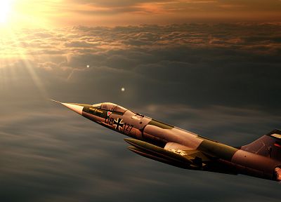 самолет, Люфтваффе, F - 104 Starfighter, небо - копия обоев рабочего стола
