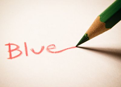 синий, макро, Color Splash, карандаши, цвета - обои на рабочий стол