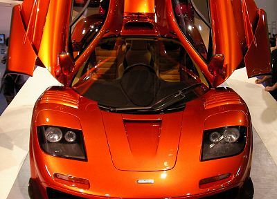 автомобили, фронт, транспортные средства, McLaren F1, McLaren, McLaren F1 LM, вид спереди, открытых дверей, оранжевые автомобили - случайные обои для рабочего стола