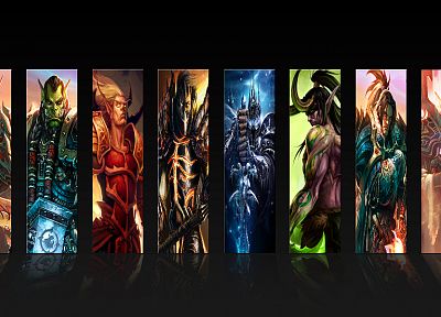 Мир Warcraft, Король-лич, Смертокрыл, раб, Сильвана Ветрокрылая, Вол'джин, Кэрн Кровавое - случайные обои для рабочего стола