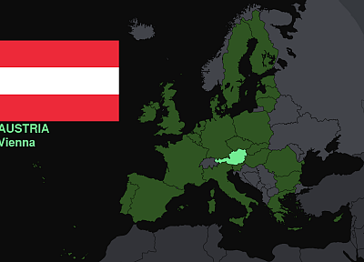 Австрия, флаги, Европа, карты, знание, страны, полезно - обои на рабочий стол