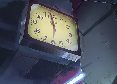 часы, Макото Синкай, 5 сантиметров в секунду, аниме - оригинальные обои рабочего стола