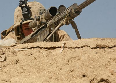 армия, снайперы, USMC, США морской пехоты, Desert Combat, 0,50 кал, Барретт M107 - похожие обои для рабочего стола