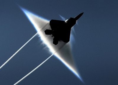 самолет, F-22 Raptor, самолеты, Sonic Boom - случайные обои для рабочего стола