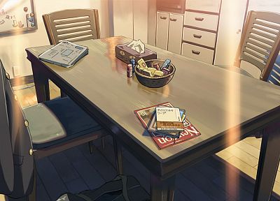 столы, Макото Синкай, 5 сантиметров в секунду, произведение искусства, аниме - обои на рабочий стол
