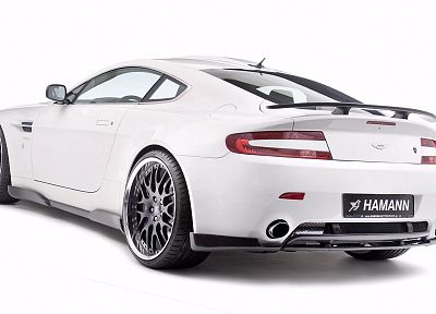 белый, автомобили, Астон Мартин, вид сзади, Aston Martin Vantage, белый фон, Hamann Motorsport GmbH - случайные обои для рабочего стола