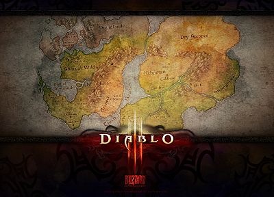 видеоигры, Diablo, карты, Diablo III - копия обоев рабочего стола