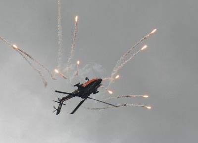 самолет, вертолеты, транспортные средства, вспышки, AH-64 Apache - случайные обои для рабочего стола