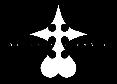 черно-белое изображение, видеоигры, Kingdom Hearts, минималистичный, Организация XIII - случайные обои для рабочего стола