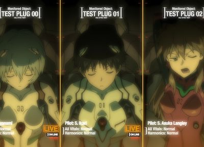 Ayanami Rei, Neon Genesis Evangelion (Евангелион), Аска Лэнгли Сорю - копия обоев рабочего стола