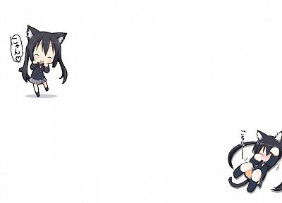 K-ON! (Кэйон!), уши животных, Накано Азуса, простой фон - случайные обои для рабочего стола