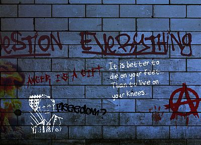 цитаты, граффити, анархия, Вопрос Все - похожие обои для рабочего стола