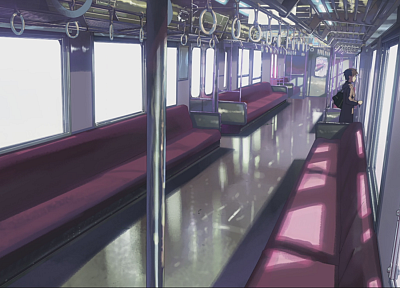 поезда, Макото Синкай, одиноко, 5 сантиметров в секунду, положение, произведение искусства, транспортные средства, аниме, пустой - копия обоев рабочего стола