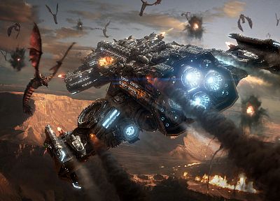 видеоигры, Zerg, Terran, Hyperion, космические корабли, транспортные средства, StarCraft II - случайные обои для рабочего стола
