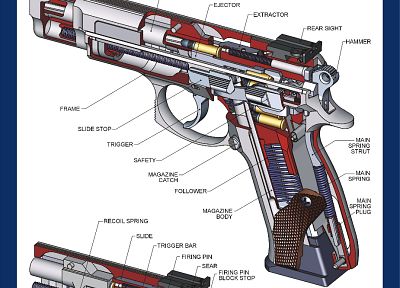 пистолеты, оружие, инфографика, пистолеты - обои на рабочий стол