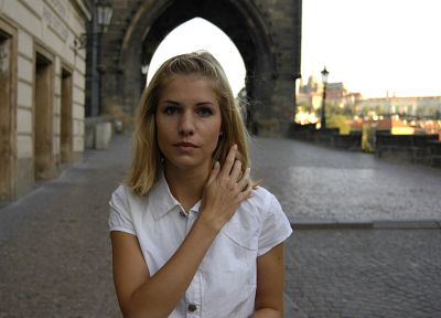 блондинки, девушки, модели, на открытом воздухе, Прага, Ивета Вейл, лица - случайные обои для рабочего стола